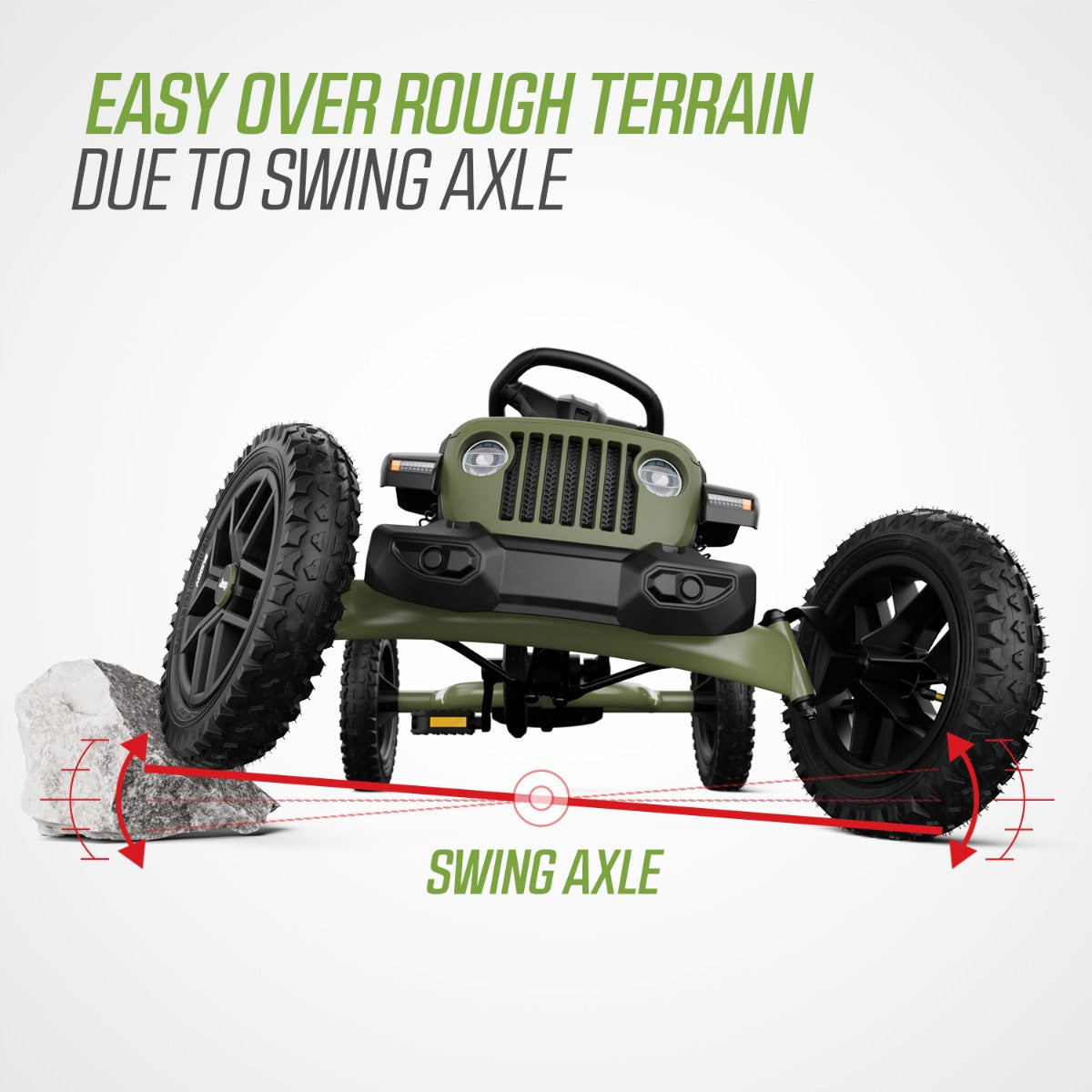 BERG Buddy Wrangler go kart with brake free wheel and air tyres - 8715839100044