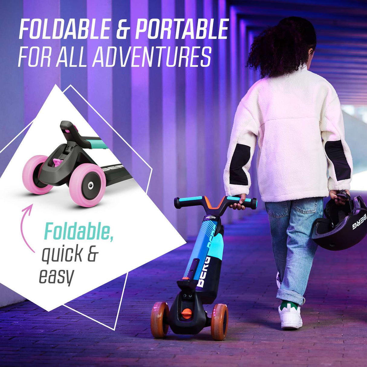 BERG Nexo Foldable 3 Wheeled Scooter Mint