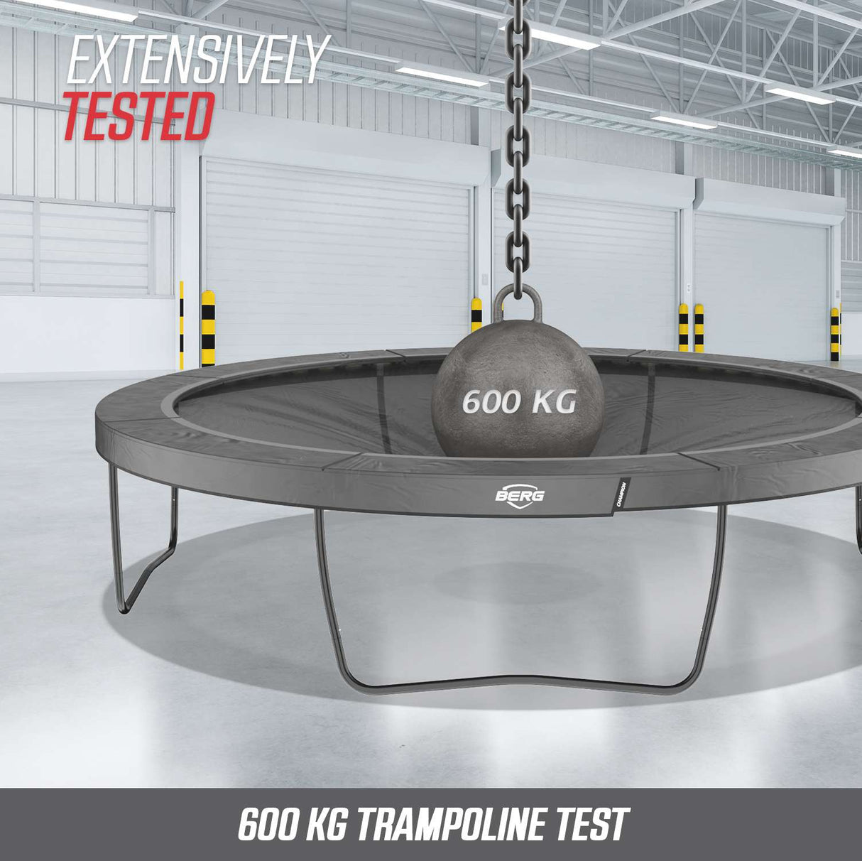 BERG Ultim Champion FlatGround 500 Grey + Safety Net Deluxe XL - 5m x 3m (16ft 4" x 9ft 10")