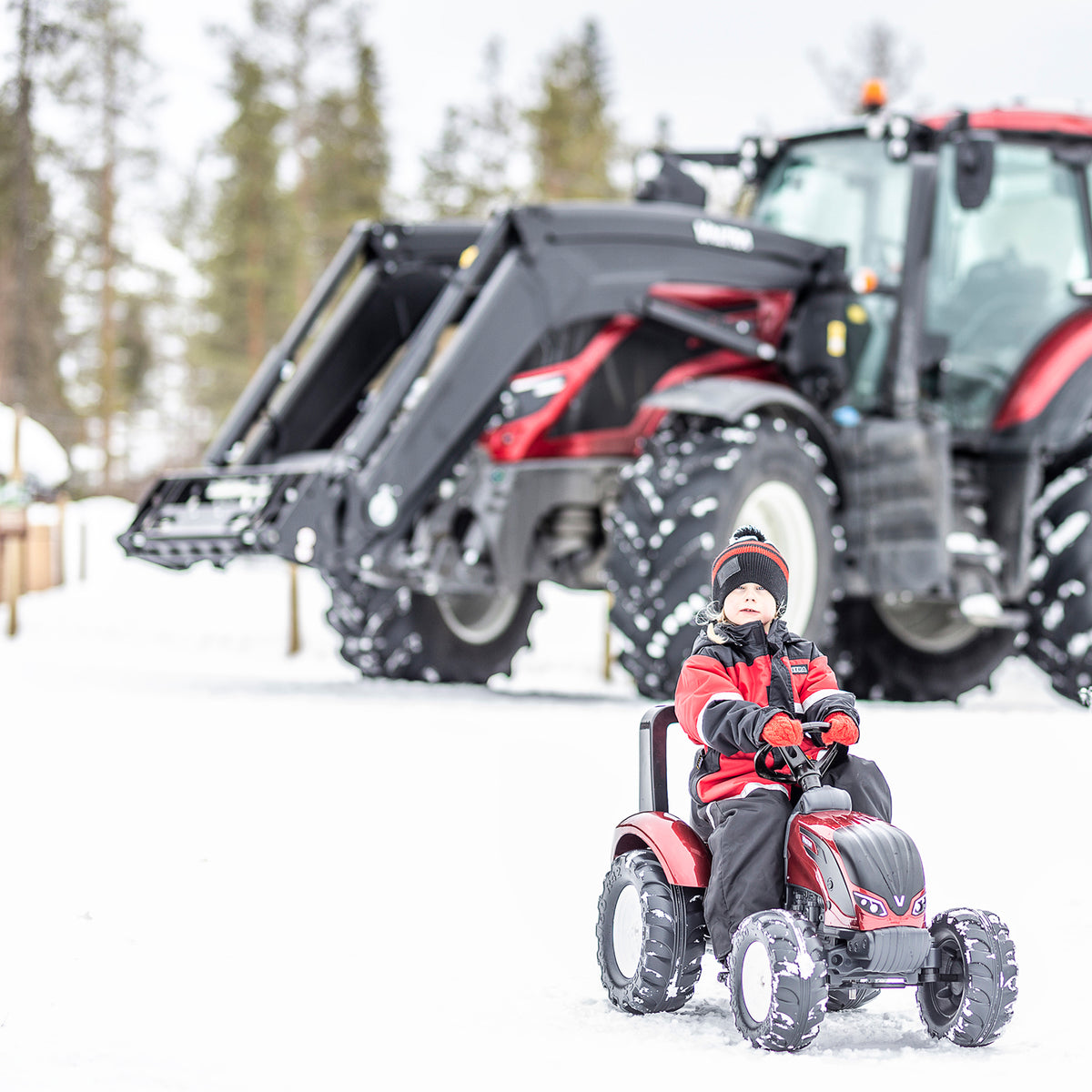Falk Valtra S4 Pedal Tractor with Trailer