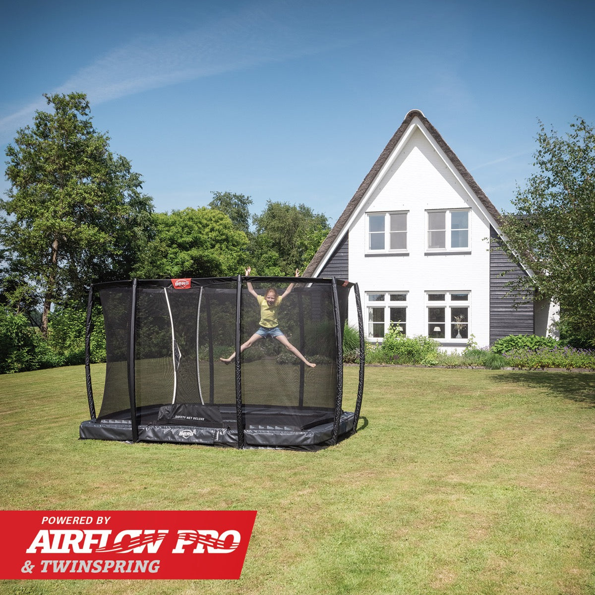 BERG Ultim Champion InGround 330 Grey + Safety Net Deluxe - 8715839084764