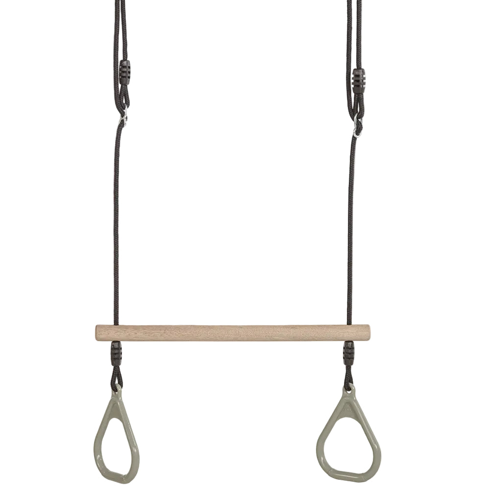 Wooden Ring Trapeze with Plastic Gym Rings - Pastel Green