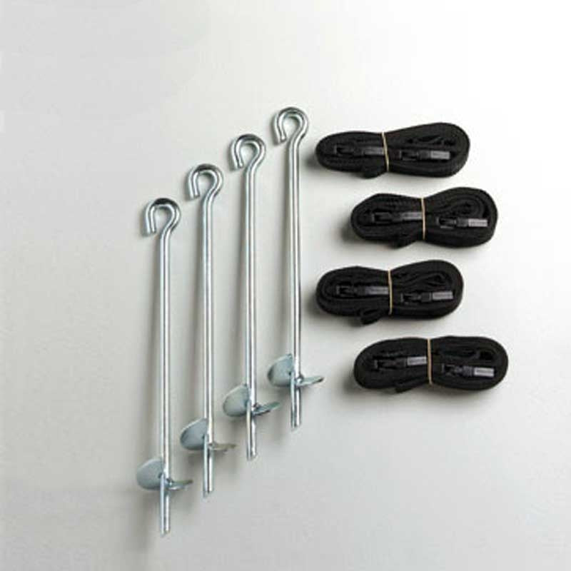 The BERG anchor set helps to keep your trampoline firmly on the ground.