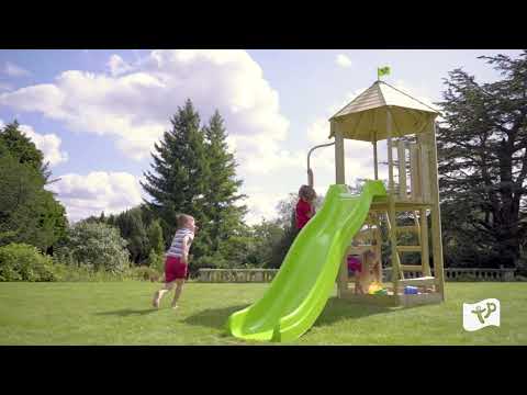 tp Castlewood Tower Wooden Climbing Frame - 5021854903403
The platform on the Castlewood tower can be fitted at either 98cm or 120cm high. The smaller Wavy slide fits on the lower platform