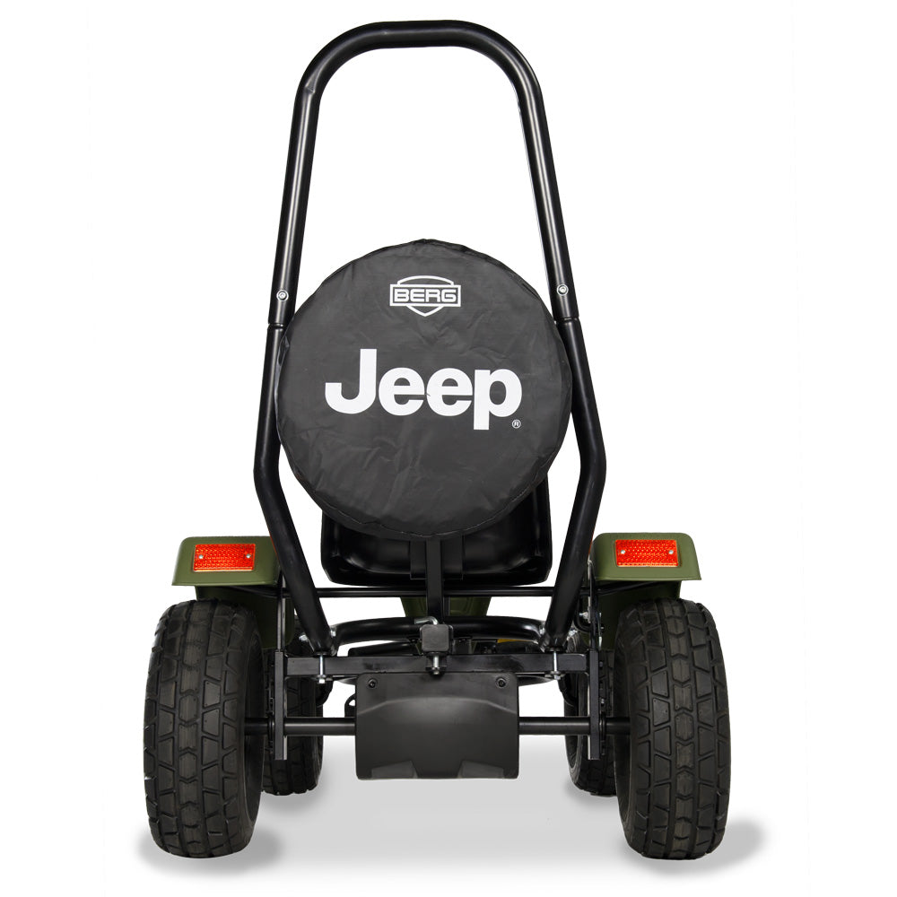 This image shows the Jeep Revolution with the cost options of the Spare wheel and roll bar. These must be purchased separately and can not be used at the same time as the passenger seat.