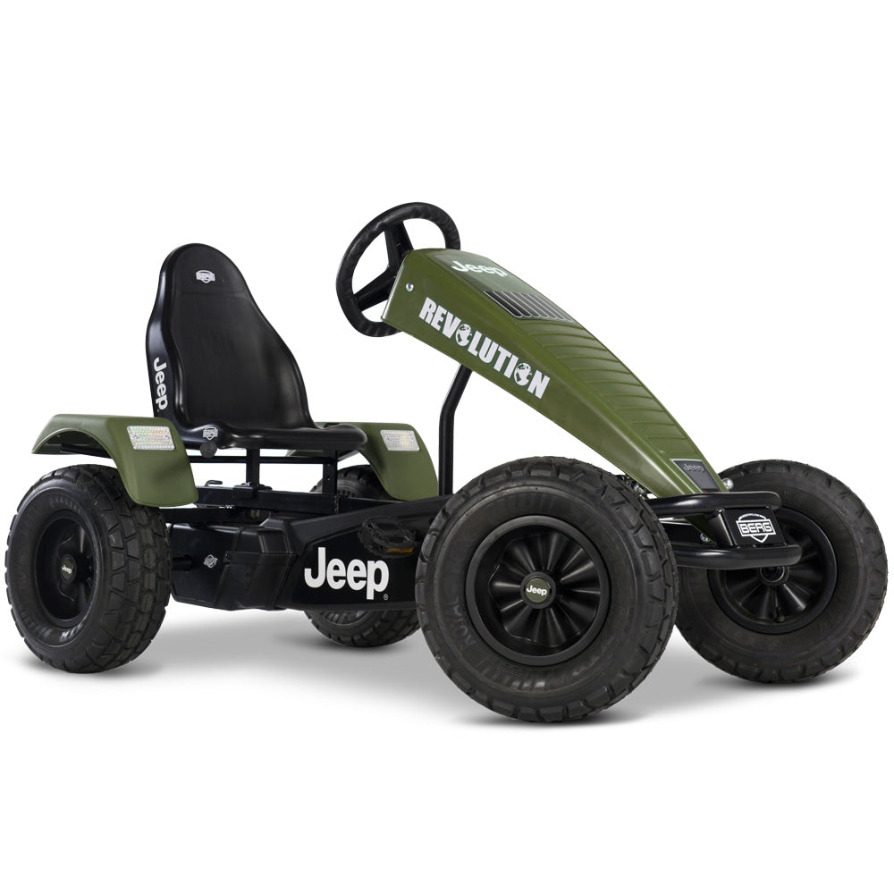 BERG Jeep Revolution with brake free wheel and Swing axle. Suitable from 5 years to adult.
