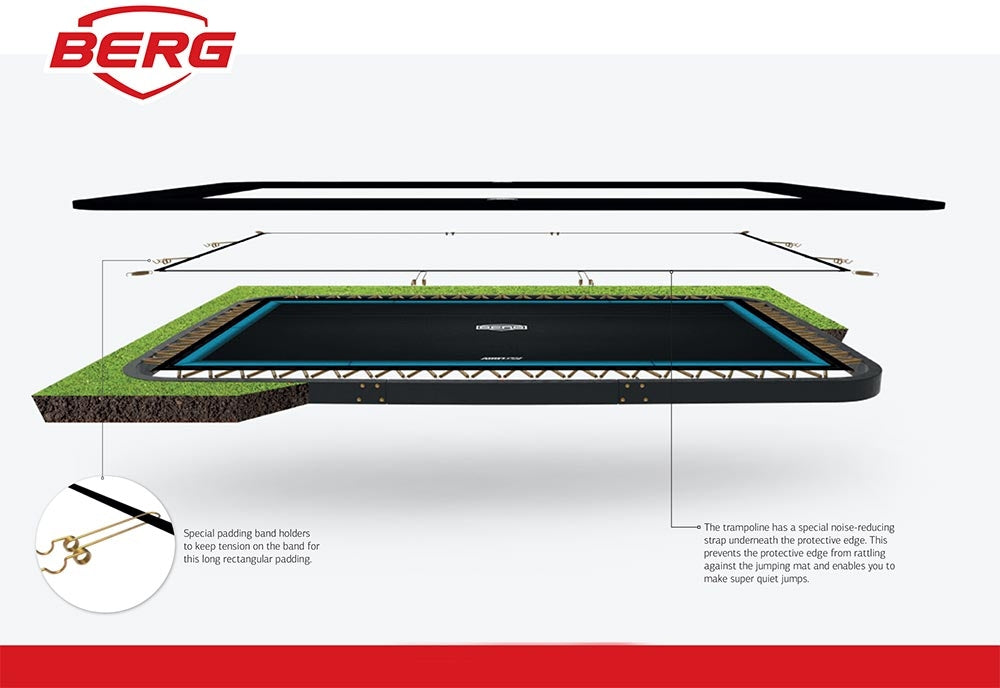 BERG Ultim Elite FlatGround 500 - Pad support for a quieter bounce.