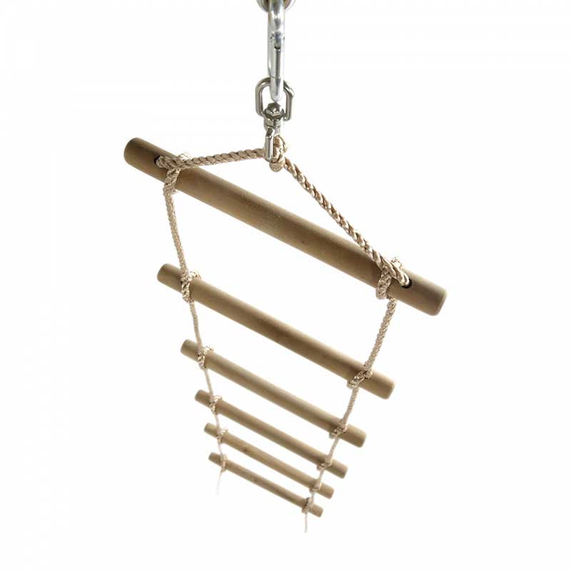 Rope ladder on one overhang.