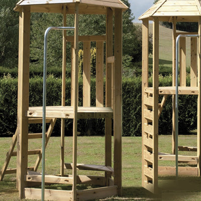 the Crazywavy slide fits on the taller platform.