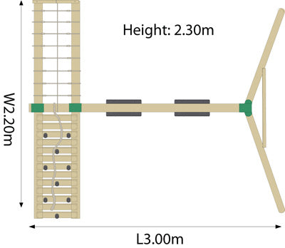 Uakari swing set foot print