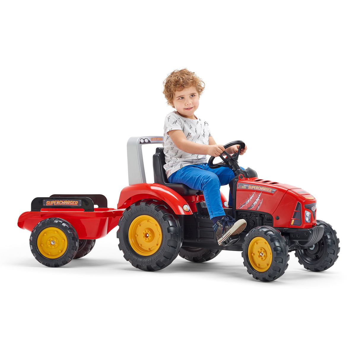 Falk Supercharger Pedal Tractor with Opening Bonnet & Trailer