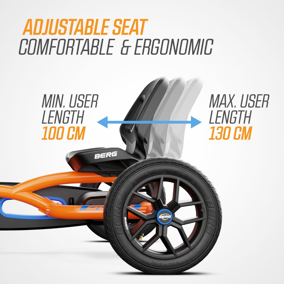 BERG Buddy B Orange with Trailer L and FREE Flashing Light
