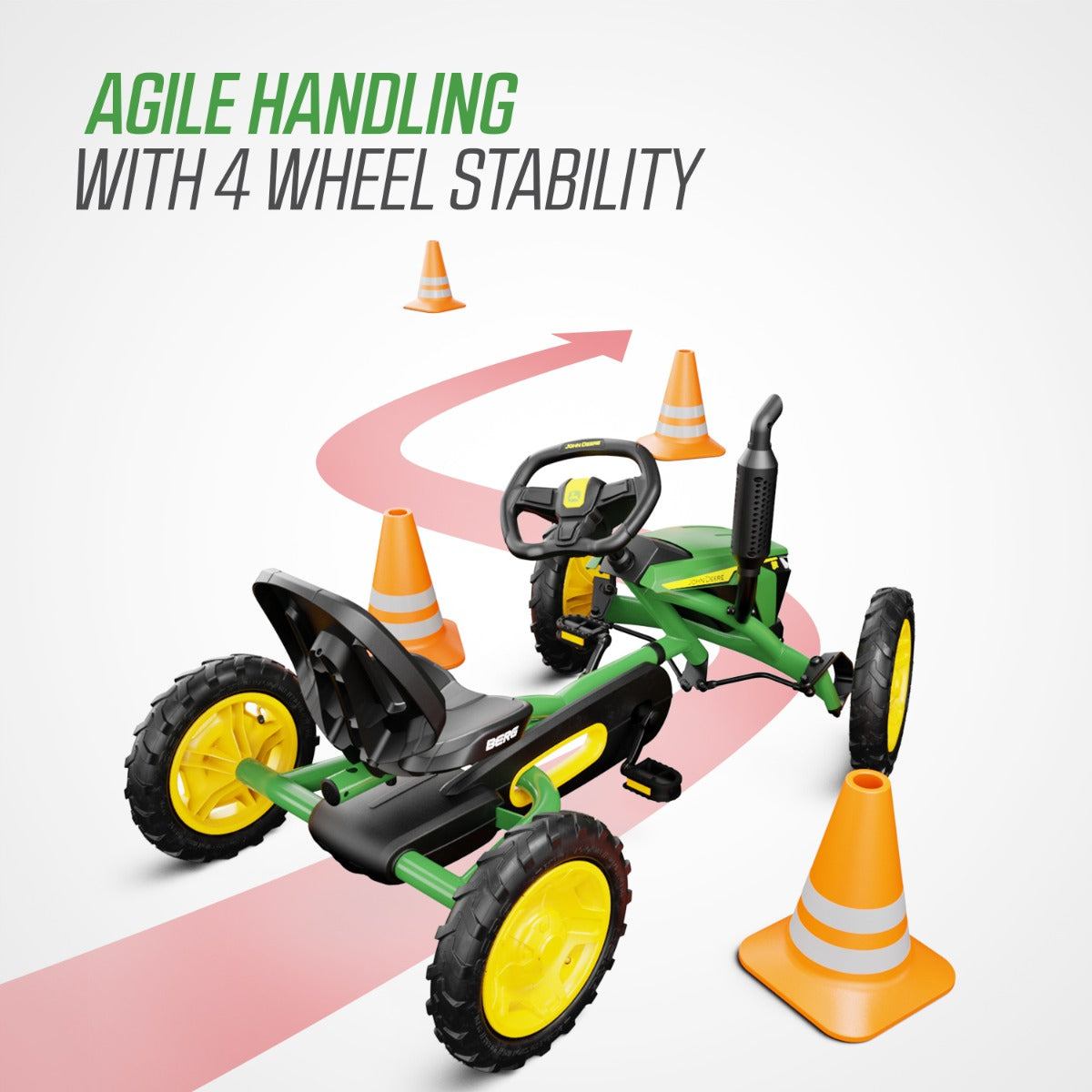 BERG Buddy John Deere Go Kart with brake free wheel and air tyres - 8715839100419