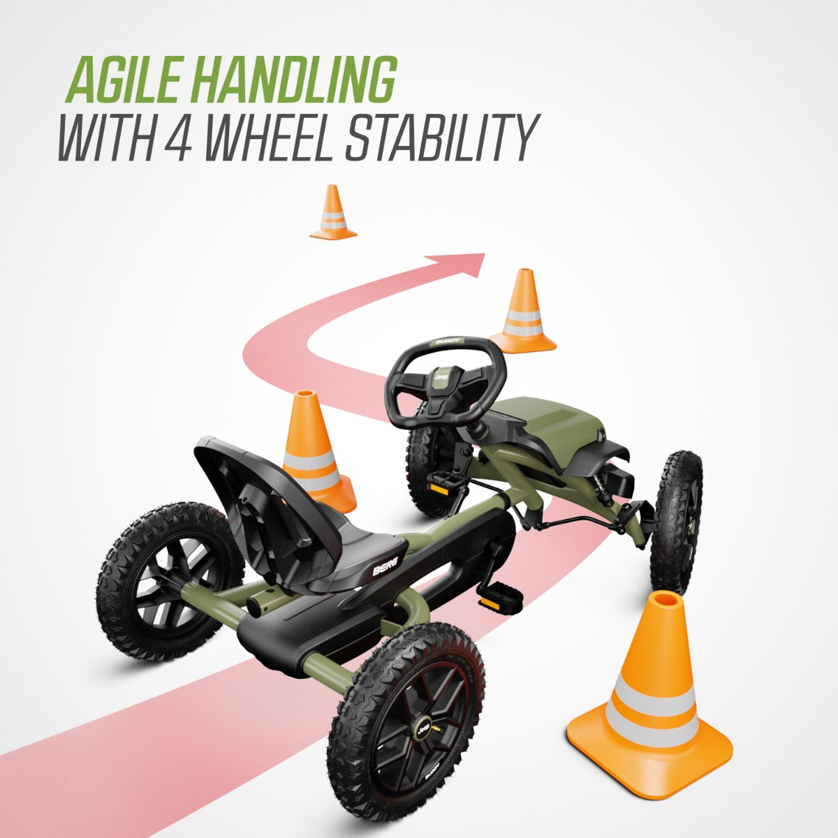 BERG Buddy Wrangler go kart with brake free wheel and air tyres - 8715839100044