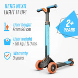 BERG Nexo Foldable 3 Wheeled Scooter Blue