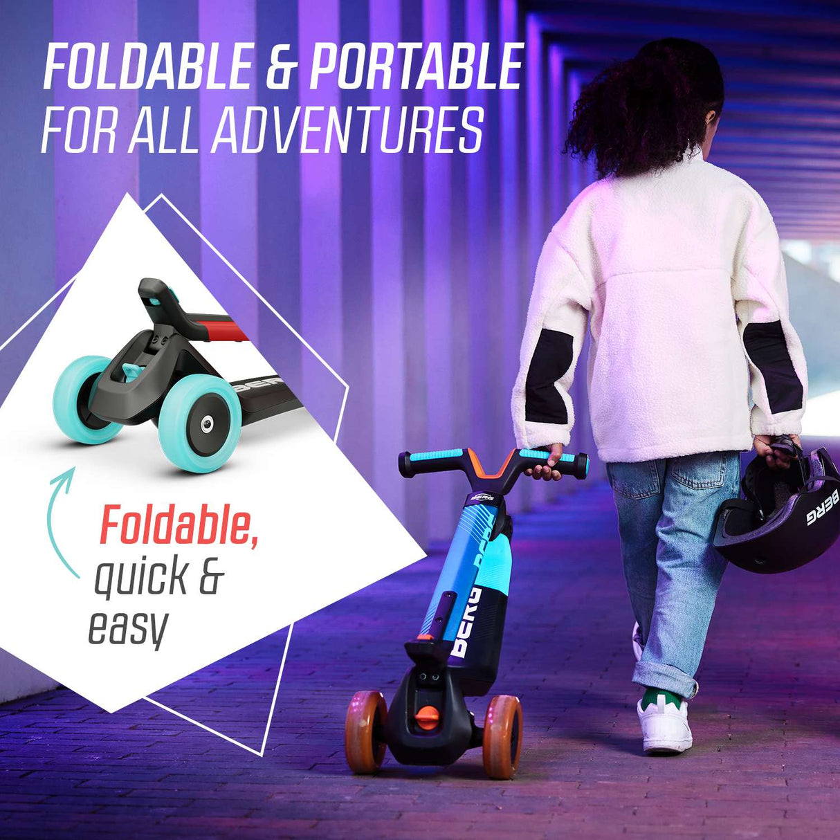 BERG Nexo Foldable 3 Wheeled Scooter Red