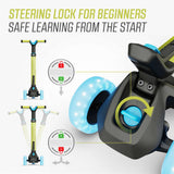 BERG Nexo Foldable Lights 3 Wheeled Scooter Lime