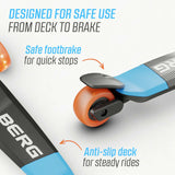 BERG Nexo Foldable Lights LED-Deck 3 Wheeled Scooter Blue