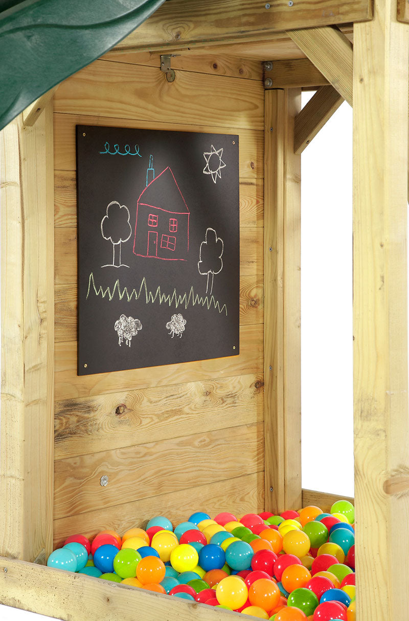This set includes a chalkboard