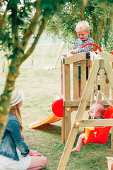 Plum Toddlers Tower wooden play centre showing large flat steps