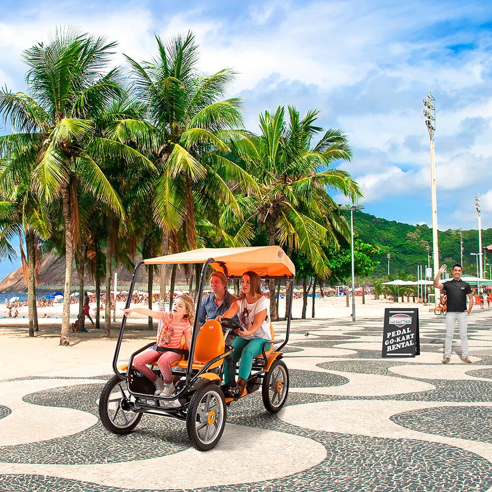 BERG Grand Tour Racer Commercial use shown in use with optional sun roof.