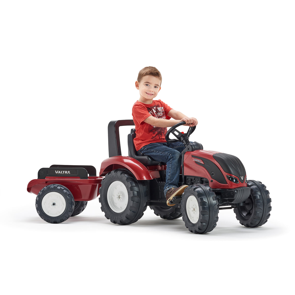 Falk Valtra S4 Pedal Tractor with Trailer