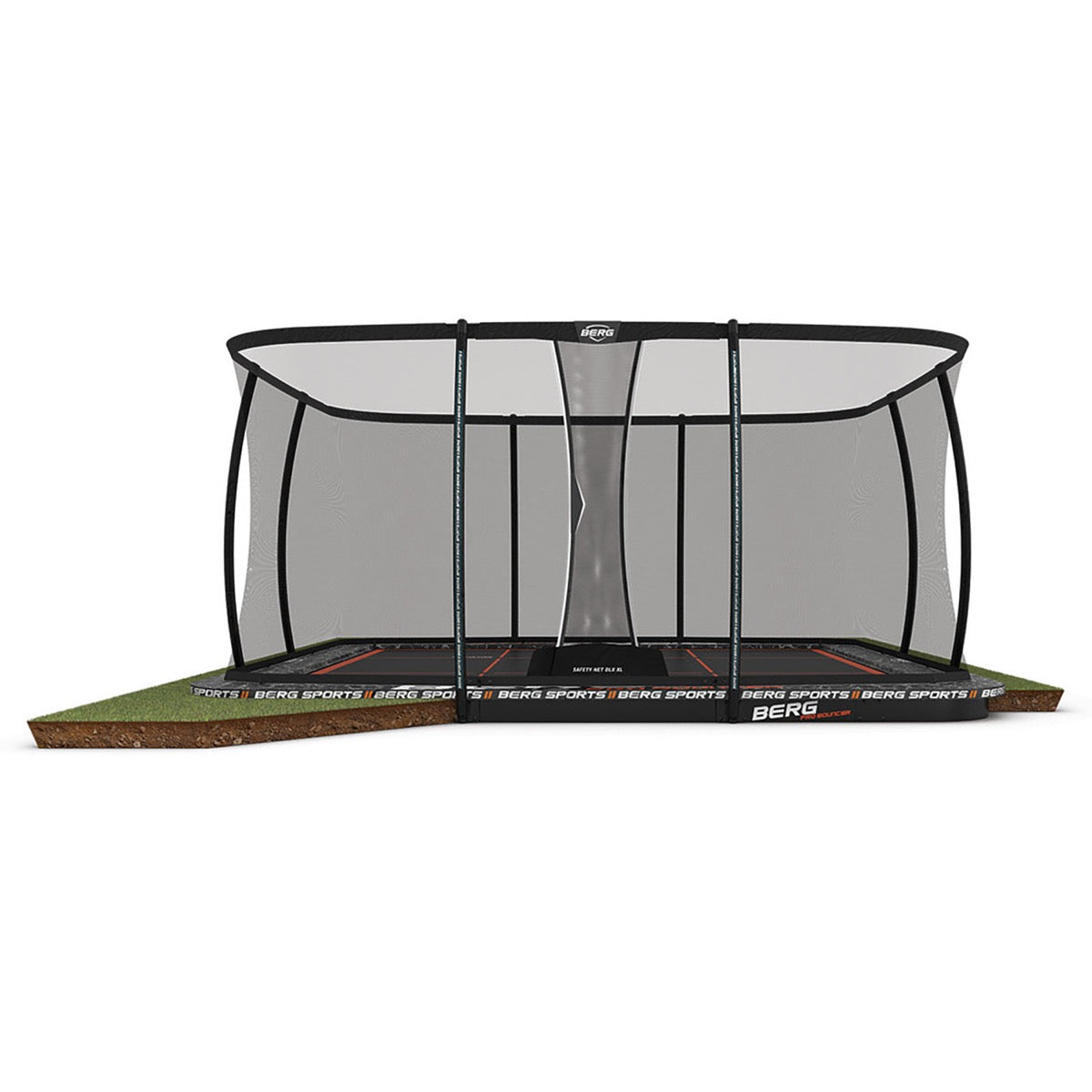 BERG Ultim Pro Bouncer FlatGround 5x5 + Safety Net DLX XL - 5m x 5m (16ft 4" x 16ft 4")