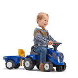 Falk New Holland Ride-On Tractor with Trailer, Rake & Shovel
