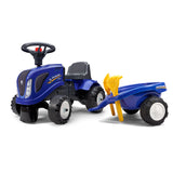 Falk New Holland Ride-On Tractor with Trailer, Rake & Shovel