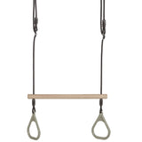 Wooden Ring Trapeze with Plastic Gym Rings - Pastel Green