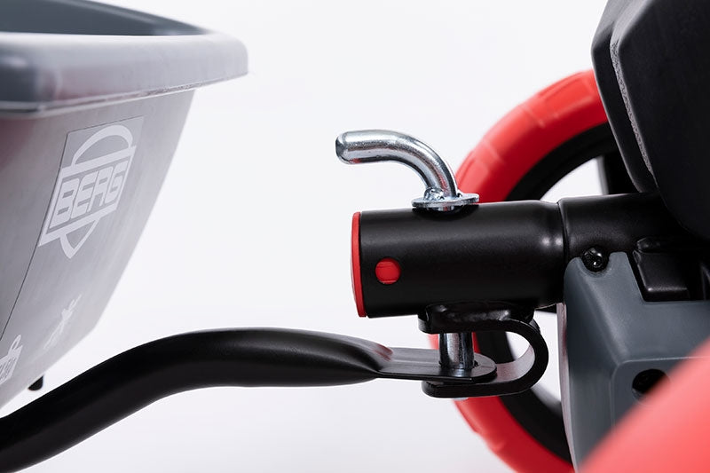 A simple locking pin makes attaching the Reppy trailer really easy.