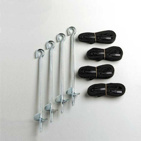 The BERG anchor set helps to keep your trampoline firmly on the ground.