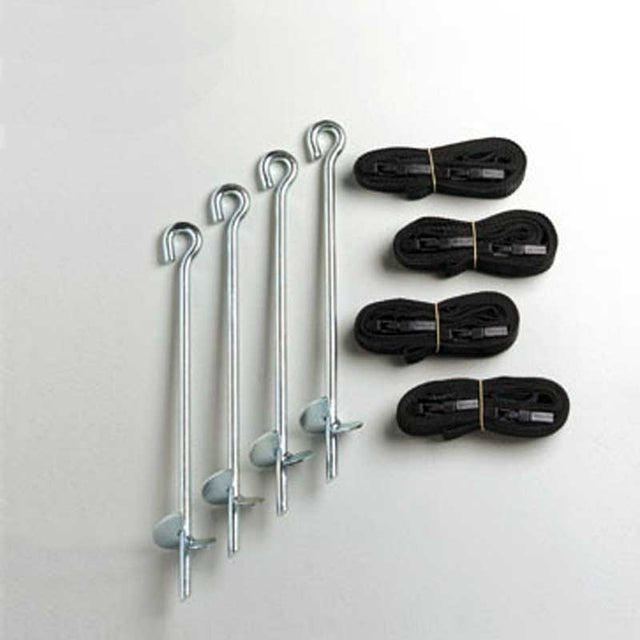 The BERG anchor set helps to keep your trampoline firmly on the ground.