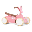 BERG Go2 Retro Pink.  With the pedals up the Go2 can be used to ride around on.  Fold the pedals down and you have a pedal option for older children.