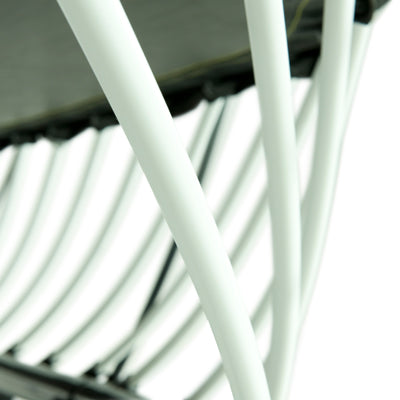 Springfree trampolines use flexible composite rods to give a soft non-jarring bounce and remove the danger caused by falling on springs because the rods are under the trampoline bed not next to it.