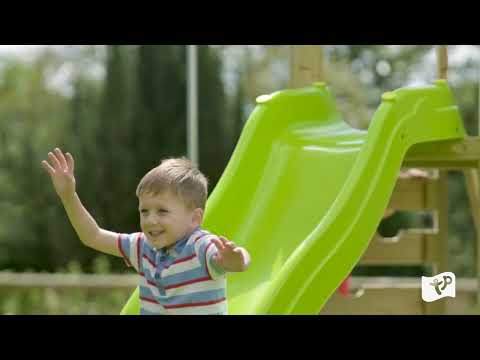 TP Castlewood Sherborne Wooden Climbing Frame with Single Swing Arm & Slide