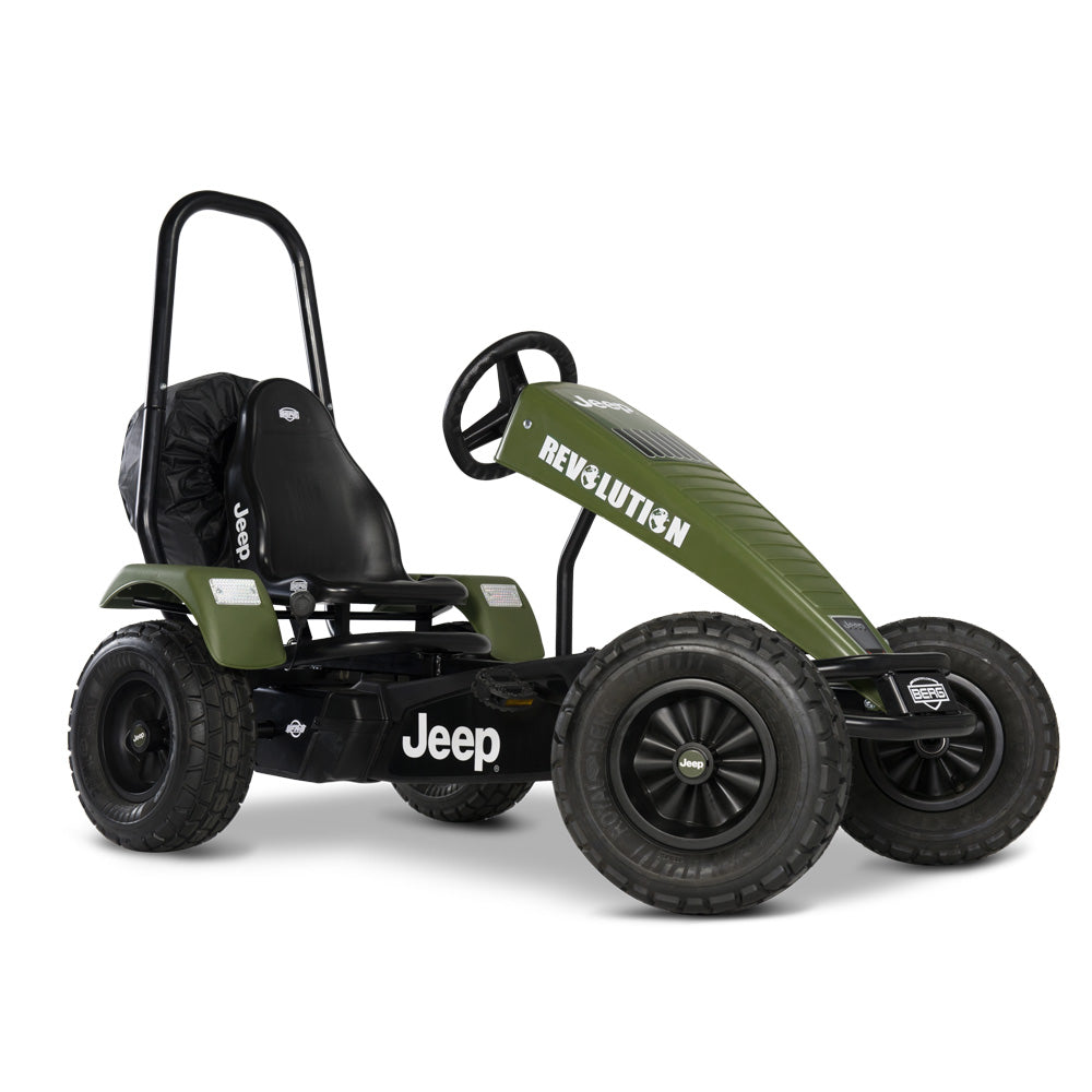 This image shows the Jeep Revolution with the cost options of the Spare wheel and roll bar.  These must be purchased separately and can not be used at the same time as the passenger seat.