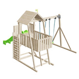 tp Kingswood Wooden Climbing Frame with Swings and 3m Slide
