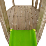 TP Castlewood Sherborne Wooden Climbing Frame with Single Swing Arm & Slide - 5021854113406
