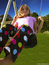 Includes 2 moulded swing seat