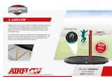 The new airflow beds allow 50% more air permeation to give a higher bounce.  Compared to a standard jumping mat.