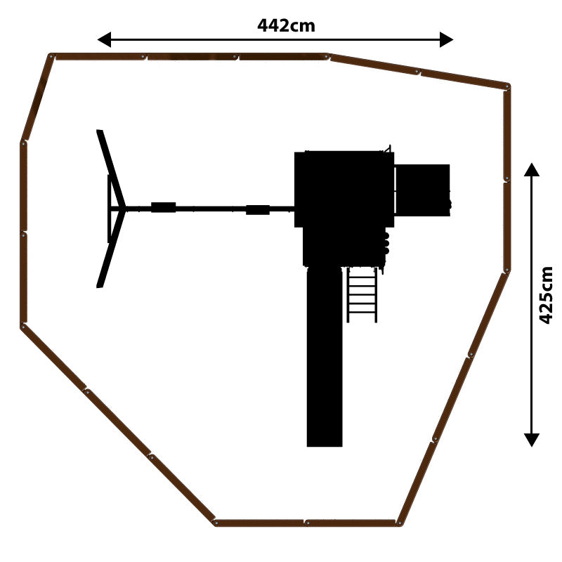 The optional back to back glider that can be added as a cost option in place of one of the sling swings