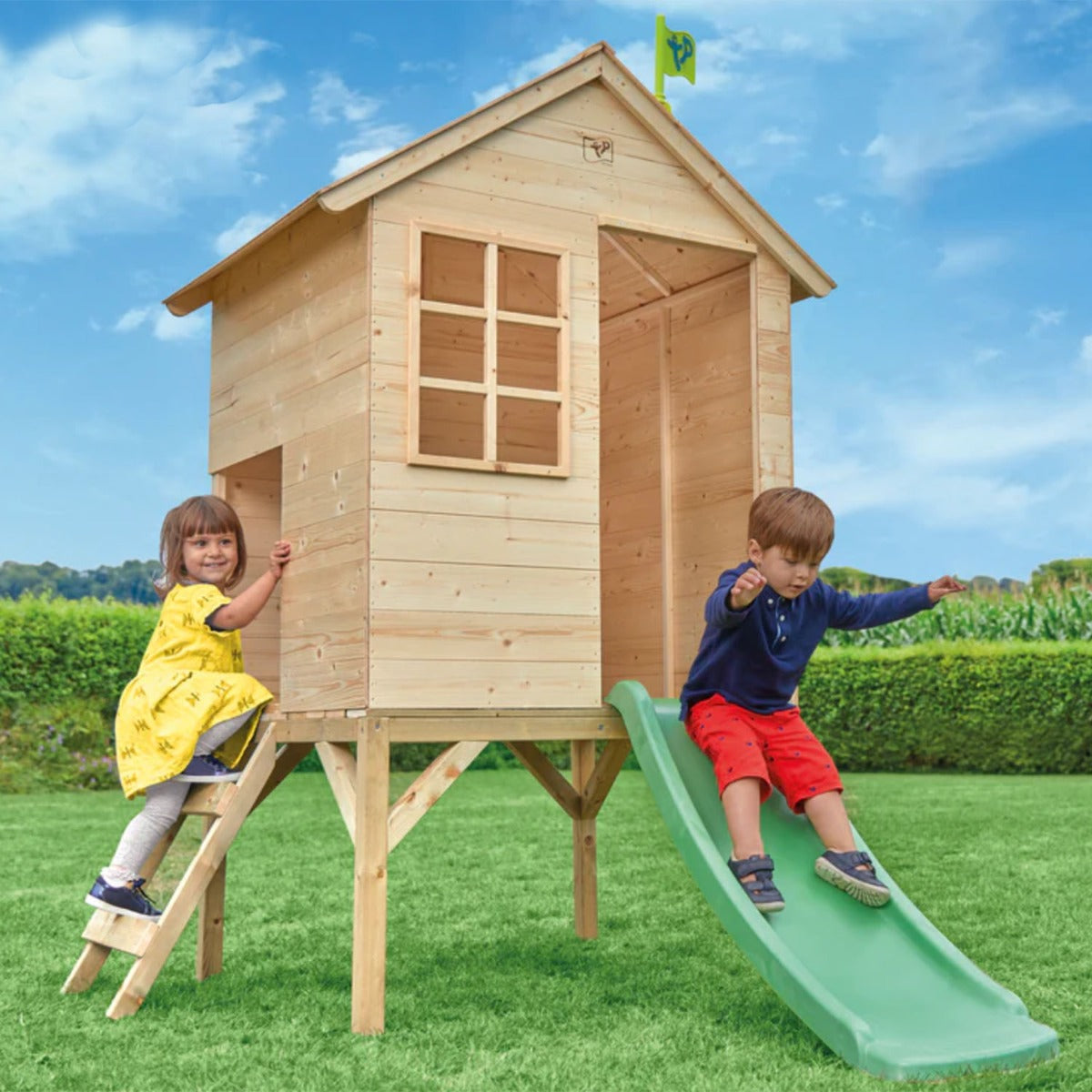 TP Sunnyside Wooden Tower Playhouse with Slide - 5021854913075