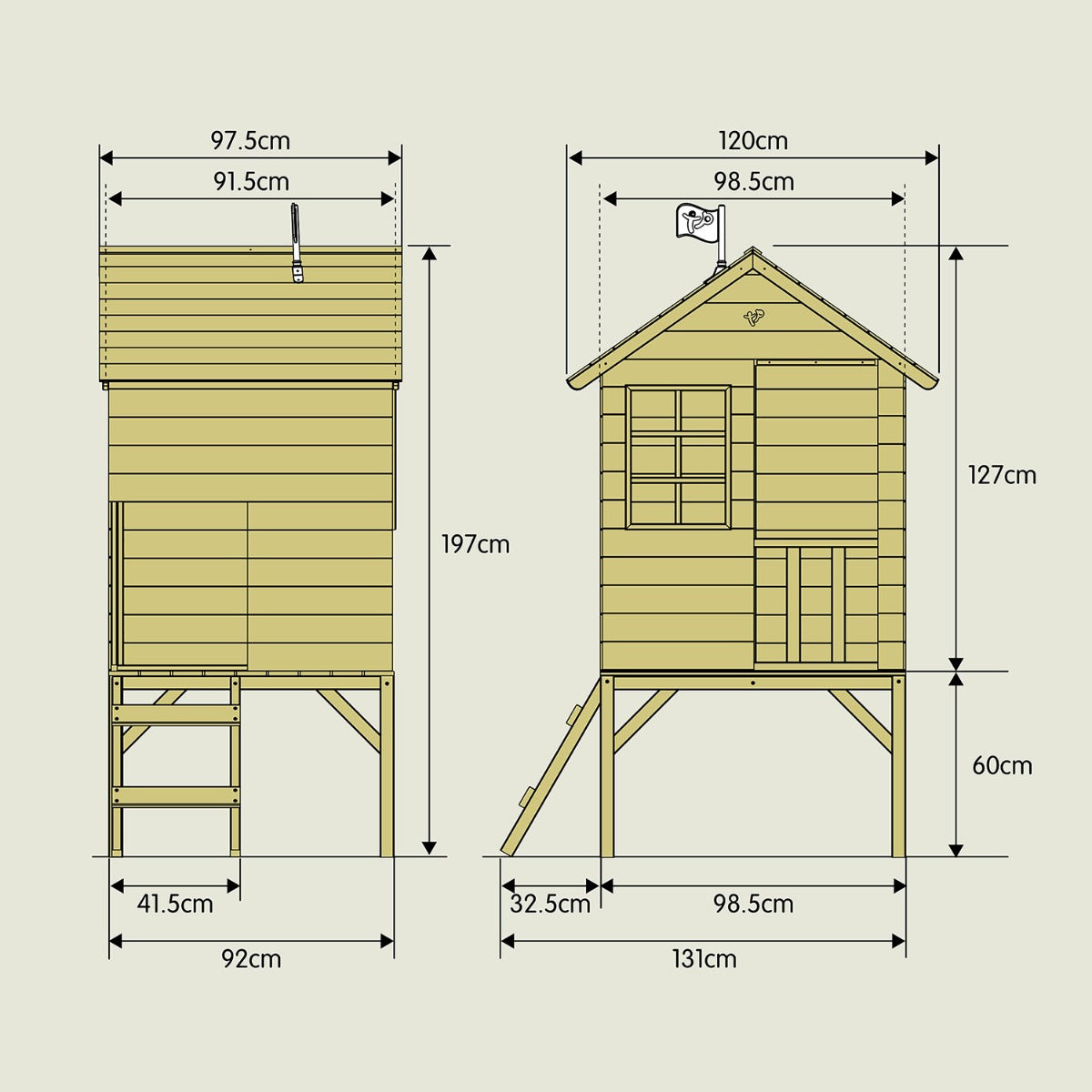 TP Sunnyside Wooden Tower Playhouse - 5021854903076