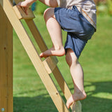 tp Castlewood Ludlow Wooden Climbing Frame with Single Swing Arm and Slide - 5021854934018