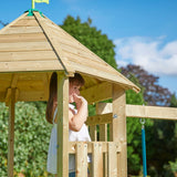 tp Castlewood Ludlow Wooden Climbing Frame with Single Swing Arm and Slide - 5021854934018