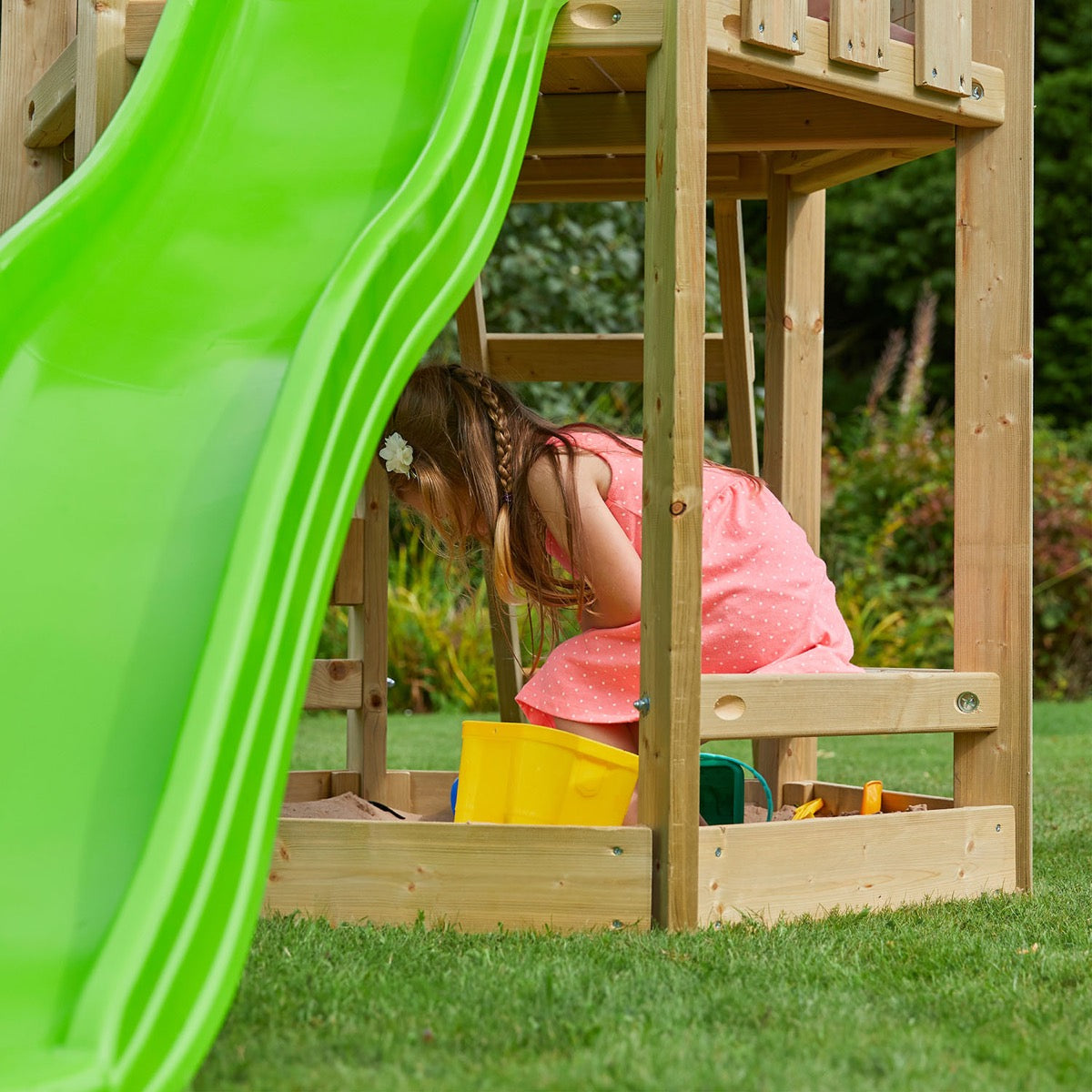 tp Castlewood Warwick Wooden Climbing Frame with Crazywavy Slide - 5021854934063