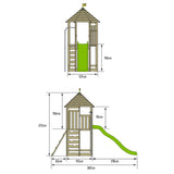 tp Castlewood Warwick Wooden Climbing Frame with Crazywavy Slide - 5021854934063