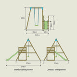 TP Robin Wooden Compact Swing and 6ft Slide Set - 5021854908903