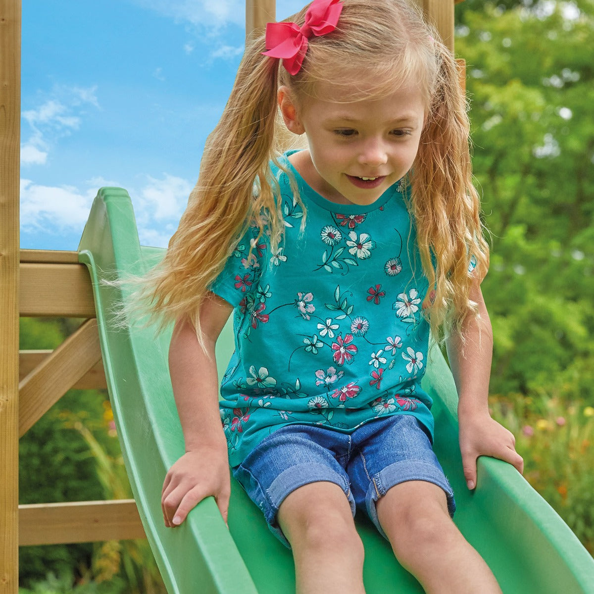 TP Robin Wooden Compact Swing and 6ft Slide Set - 5021854908903